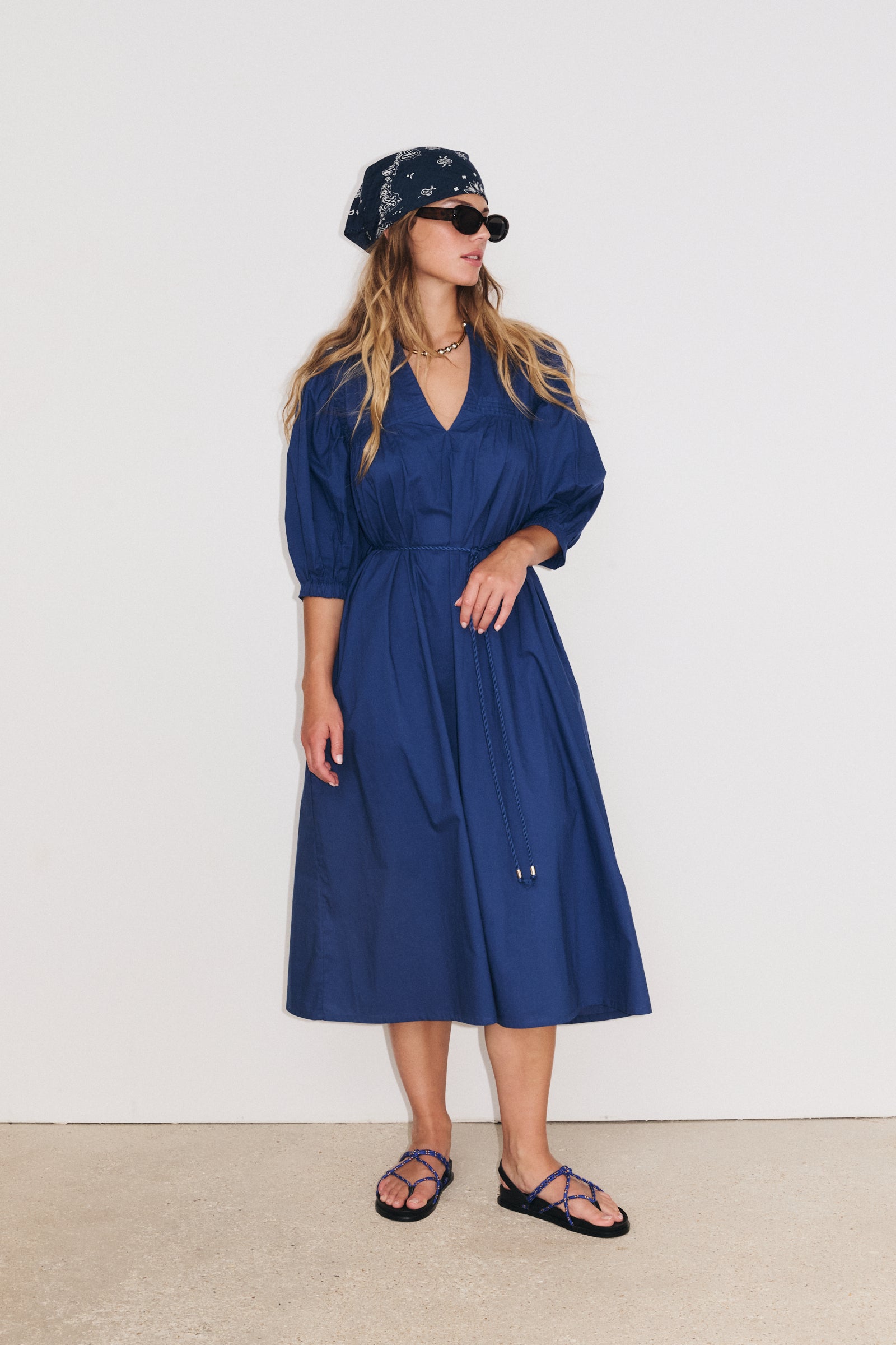 indigo dress OCTAVIE 26FW Coutiva Luxury Burgundy Sequin Color:Smoky-Blue