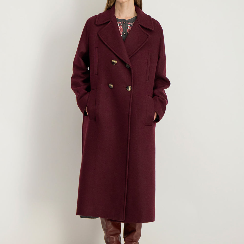 Manteau urbain chic Natalia avec des poches passepoilées et une coupe droite élégante