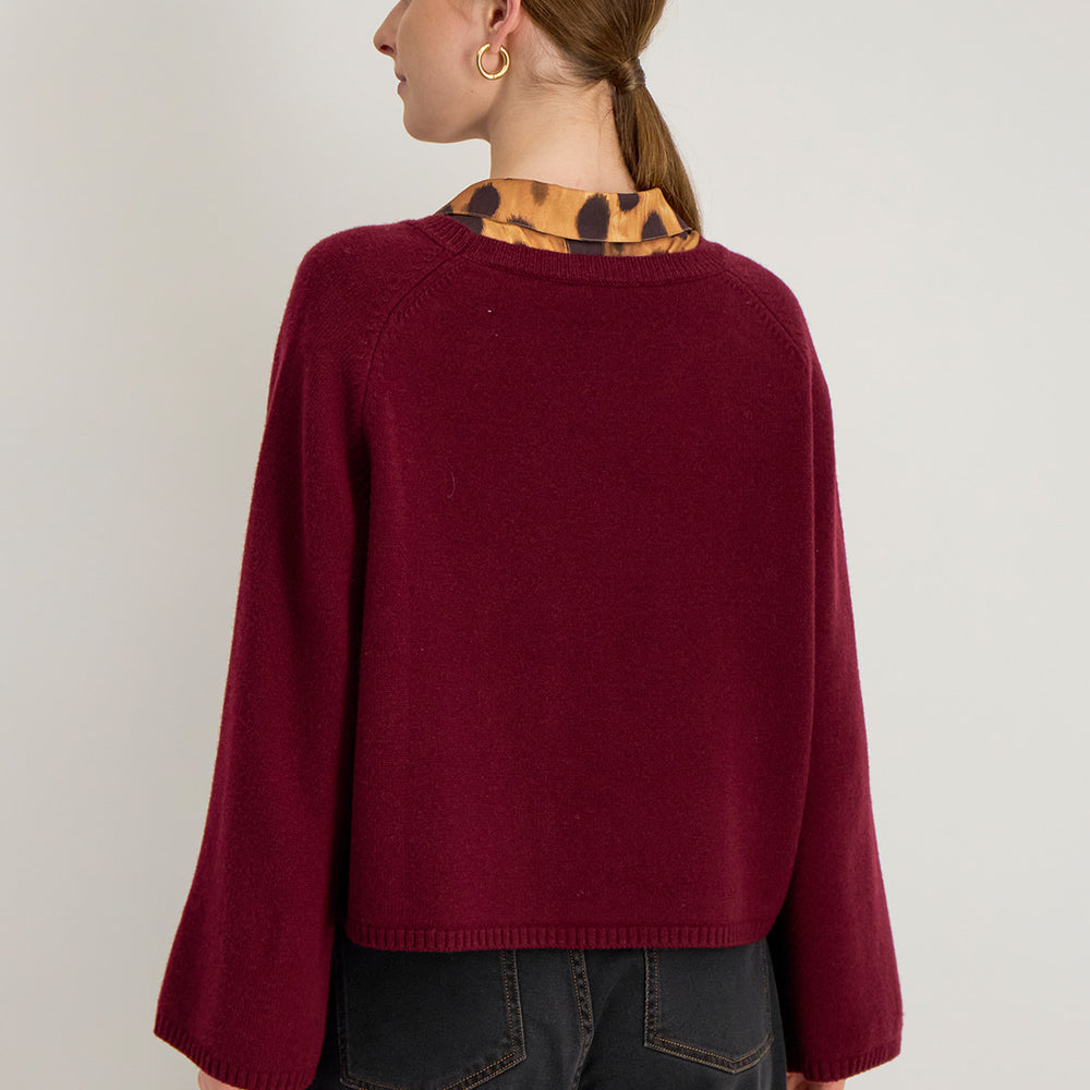 Dos du pull Hilda à manches raglan et coupe légèrement évasée