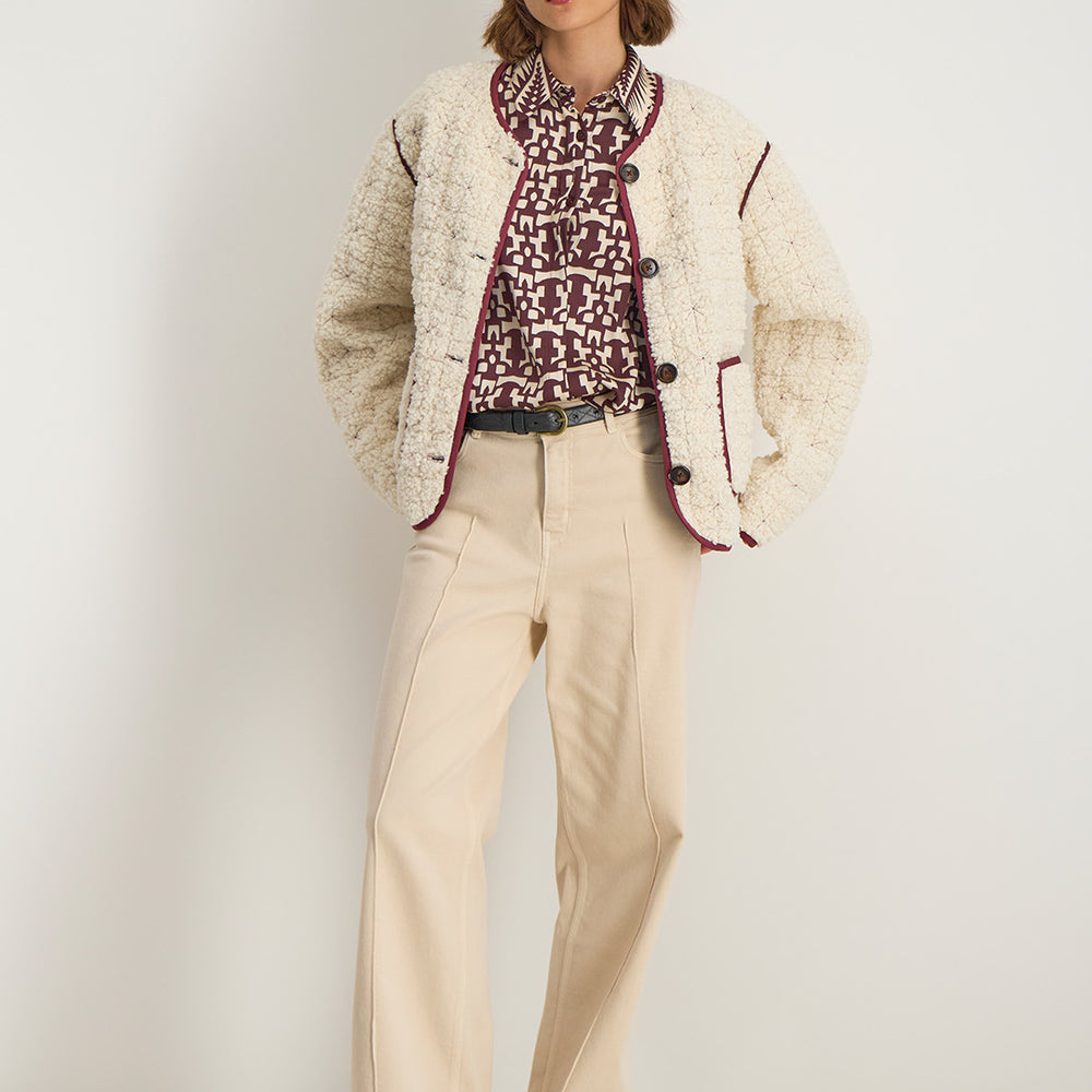 Veste Marija réversible pour femme, motifs exclusifs et fermeture à 4 boutons signature
