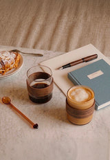PACK DE 6 TASSES EN VERRE AVEC MANCHETTE