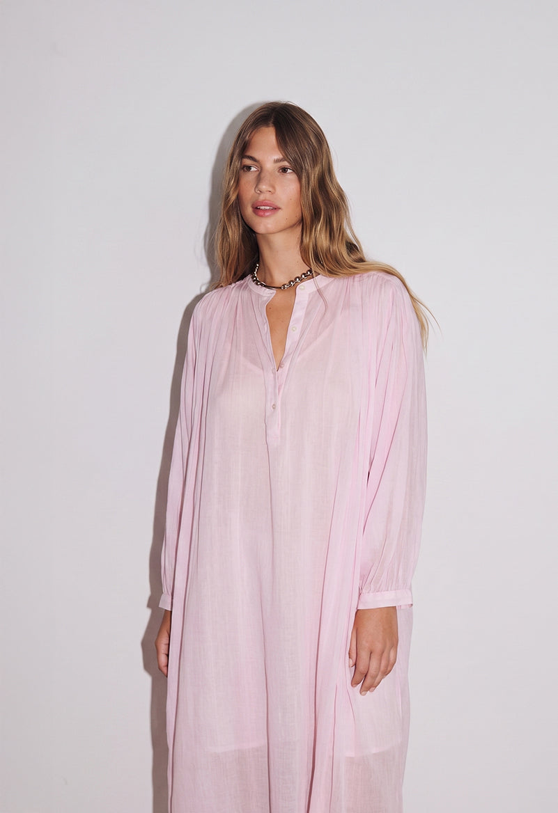 Robe midaxi Gaia en voile de coton pigment dye coloris acidulés vue de face