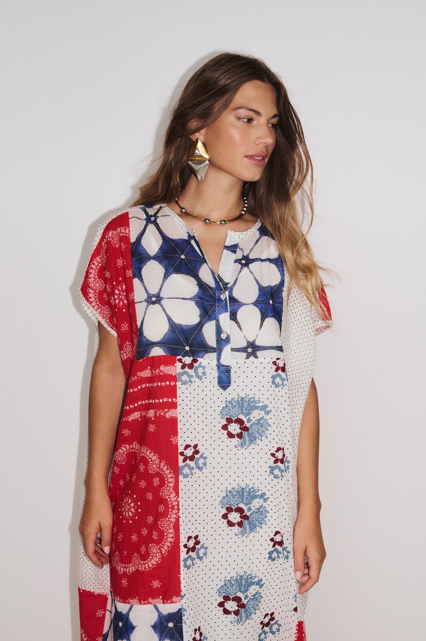 Détail du tissu en coton de la robe Sophia Stella Forest